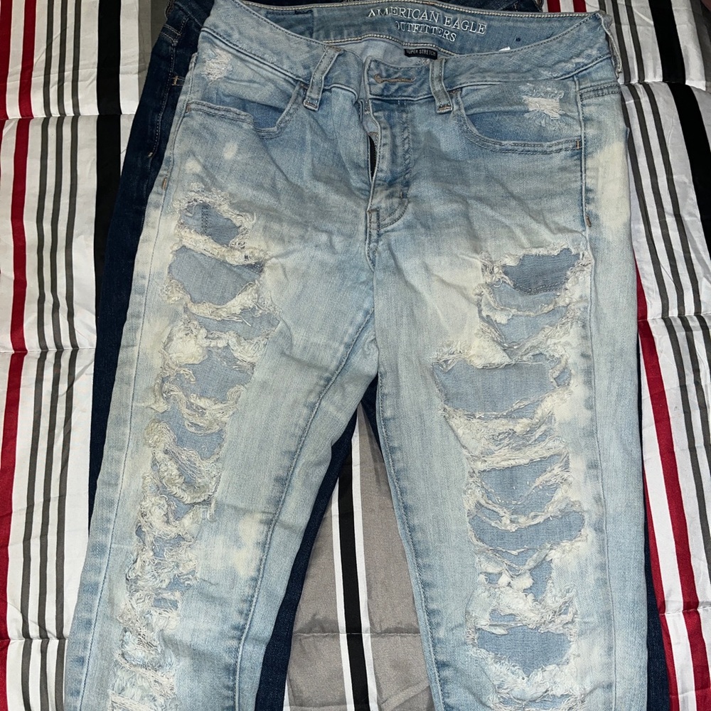 Heavily worn American Eagle Jeans